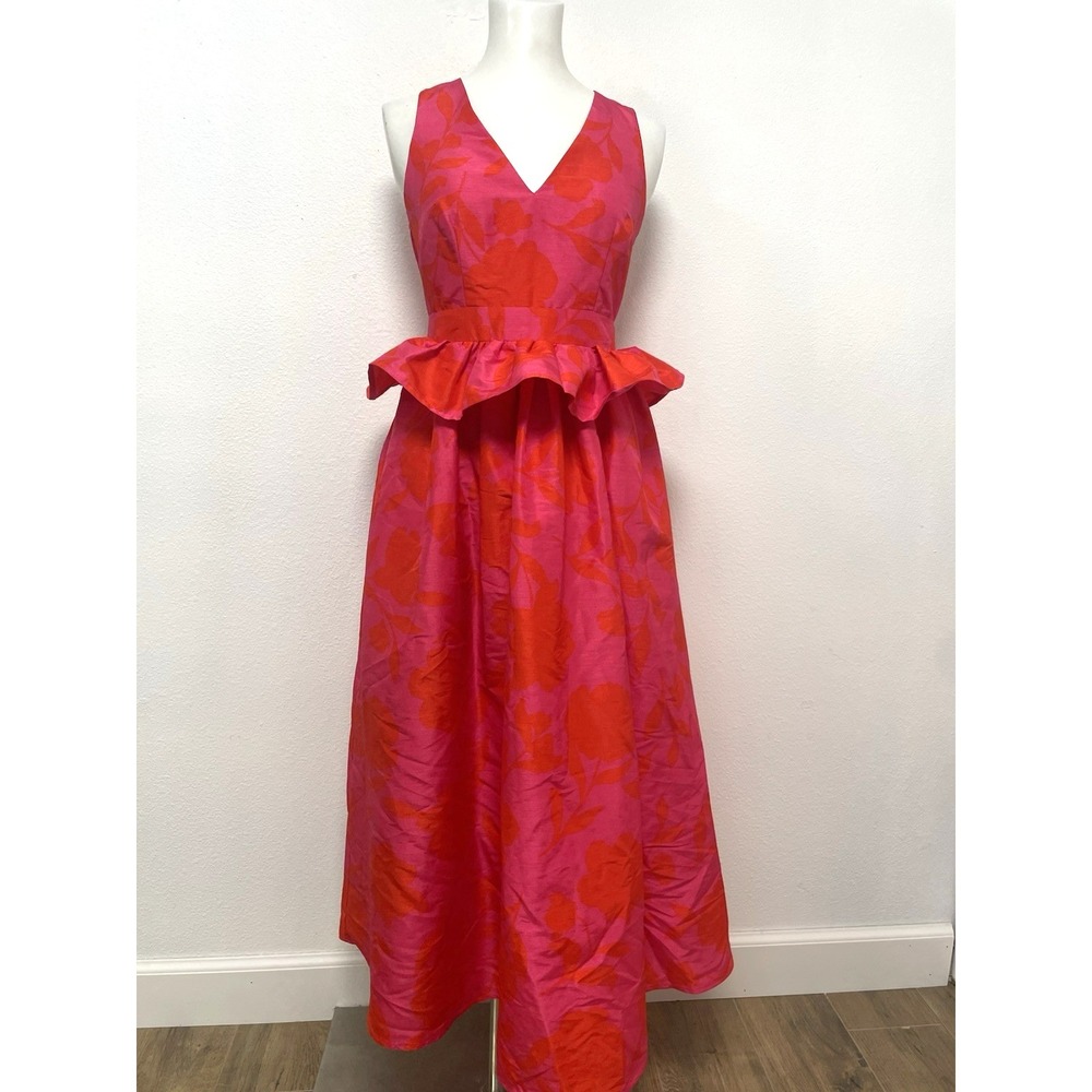Kate Spade New York Woman's Peplum Lined Midi Dress X Target Pink/Red Size 00